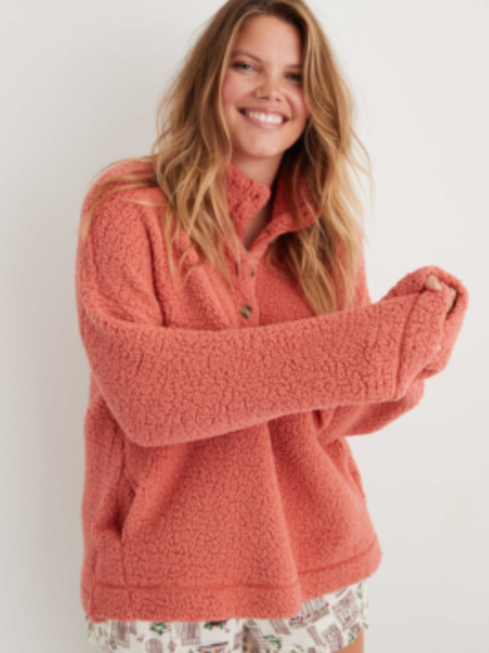 Aerie American Eagle AE Cloud Oversized Sherpa Pullover XS